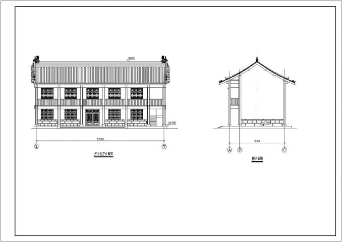 仿古寺庙建筑图_某古建群（方丈室）建筑图_图1