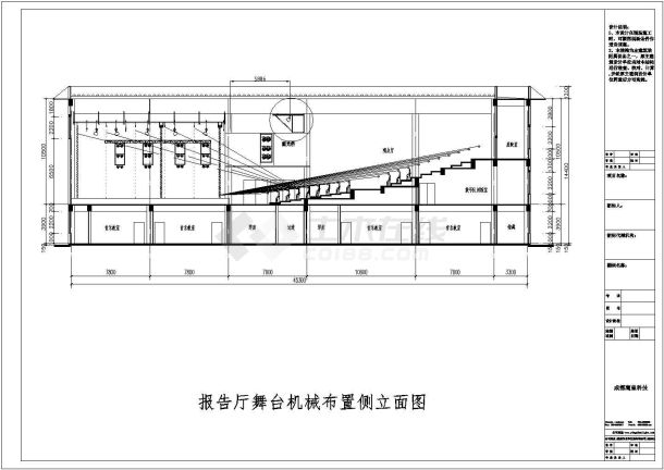 某学校舞台建筑设计cad布置图-图一