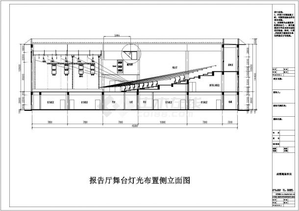 某学校舞台建筑设计cad布置图-图二