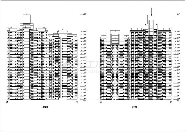 22层两梯四户板式流行高层住宅楼建筑设计cad方案图纸-图一