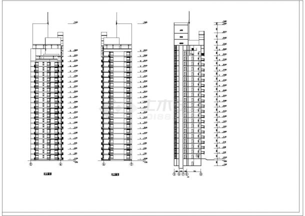 22层两梯四户板式流行高层住宅楼建筑设计cad方案图纸-图二