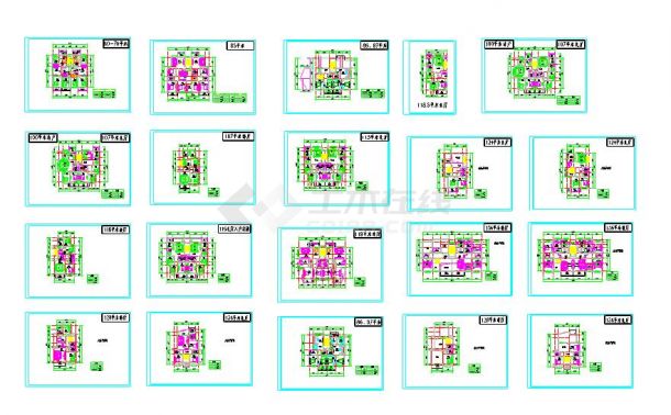 2016最新收集多层住宅户型平面图cad图纸下载-图一