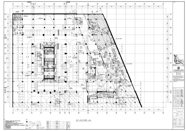 华润大厦A1-B2建施地下二层平面CAD图-图一