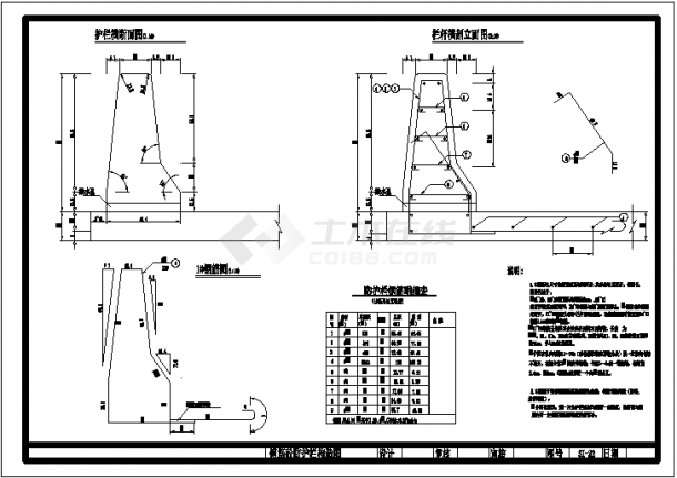  Very detailed design details of reinforced concrete guardrail - Figure 1