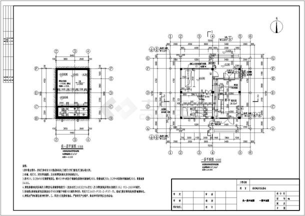 仿古建筑污水提升泵房建筑图纸-图二