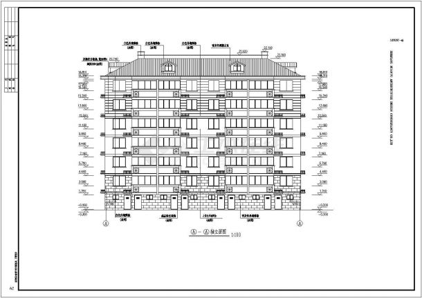 某小区多层框架结构住宅楼结构设计施工图-图一