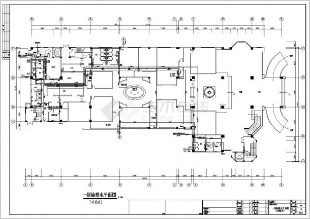 某市四星级七层砖混结构大酒店给排水消防设计图-图一