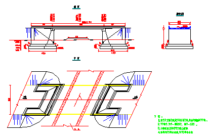 分离式交叉桥型平面布置图-图一