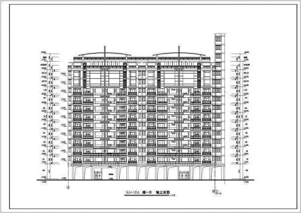 某高档住宅小区总平面规划图及16+3层高层住宅楼建筑设计施工图-图二