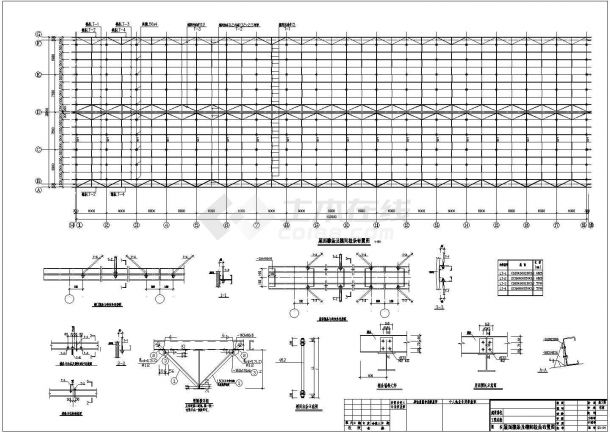 9.5米高单层厂房排架结构30米跨钢施工cad平立面方案图纸-图二