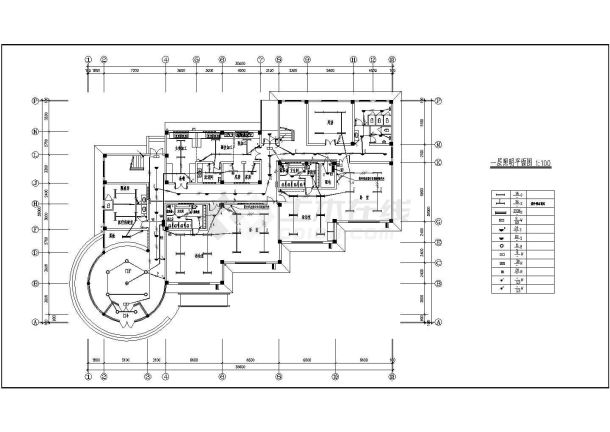 某地三层幼儿园电气设计cad平面图-图一