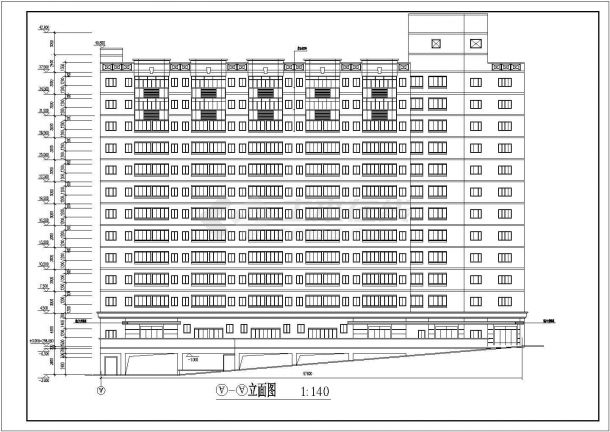 【重庆】10层中学综合教学楼建筑cad施工图-图二