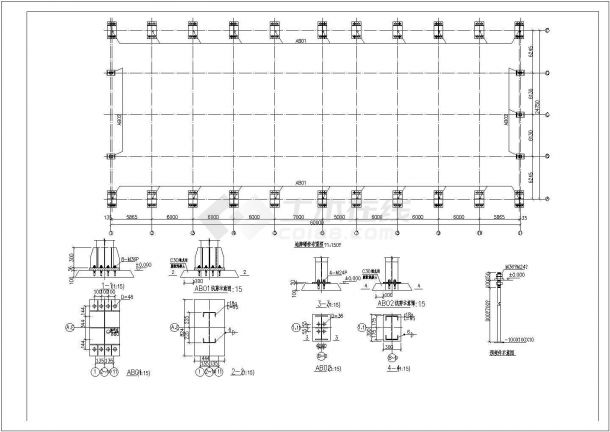某25米跨度轻钢结构厂房设计施工图纸-图一