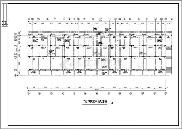杭州六层商住一体楼底框结构施工cad方案图(柱下独立基础墙下钢混条形基础)-图二