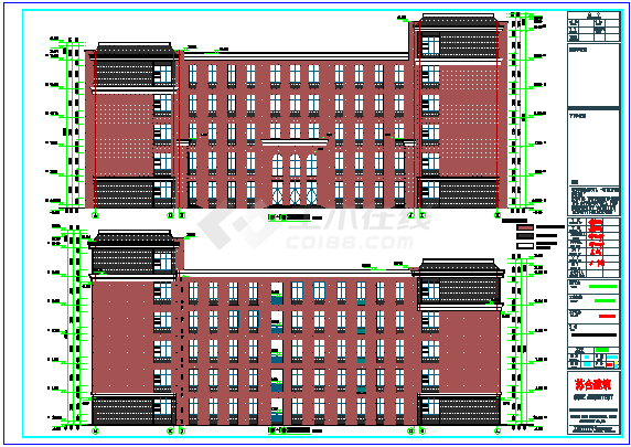 8000多平米地上六层中学教学综合楼建筑设计施工图（标注齐全、很实用）-图二