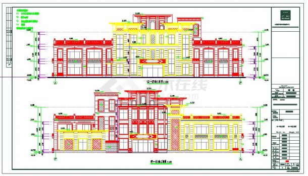 三层框架结构幼儿园建筑设计cad施工图-图一