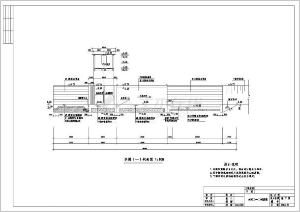 某小型水利工程门内水闸结构布置图-图二