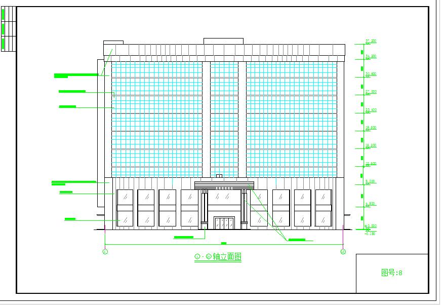 九层四星级酒店建筑设计cad施工图纸（标注齐全）