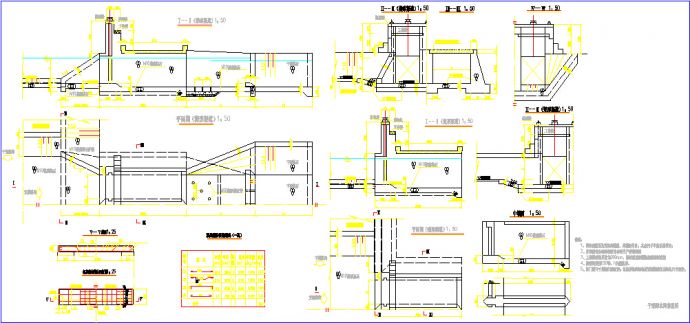 灌区泄水闸设计及进水闸初步设计cad图（标注齐全）_图1