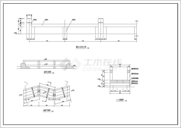 很受欢迎的经典样式古桥建筑构造CAD施工图-图二