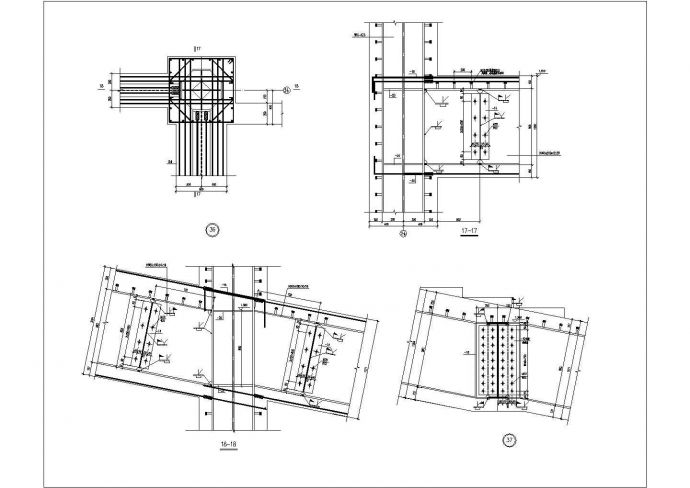 几种常见型钢混凝土梁柱CAD节点图_dwg_图1
