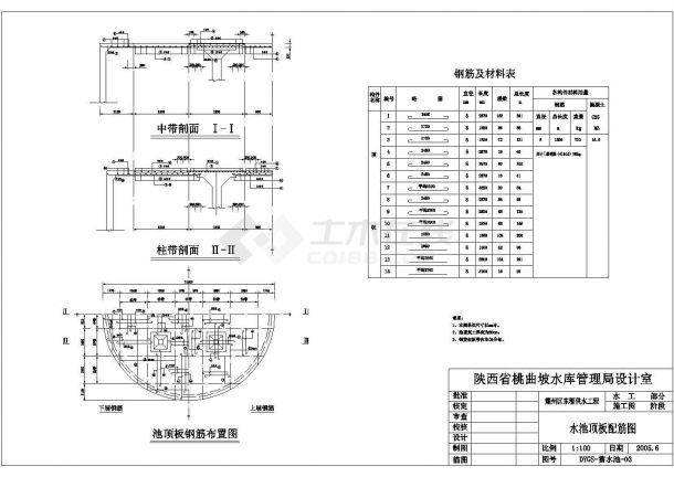 300立方米圆蓄水池CAD施工图-图二