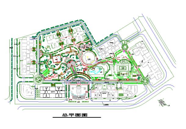 最新的生态城市小区景观规划设计施工图（含景观廊设计、景观效果图设计、景观大门设计）-图一