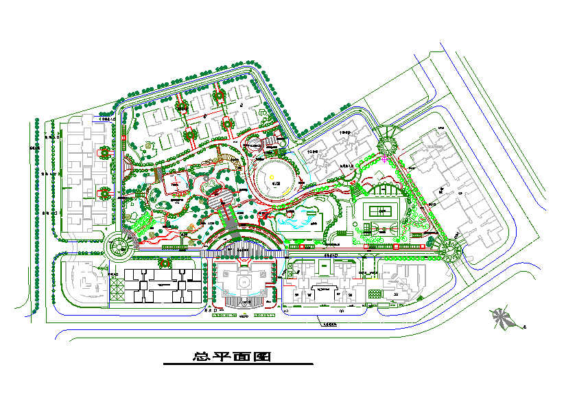 最新的生态城市小区景观规划设计施工图（含景观廊设计、景观效果图设计、景观大门设计）