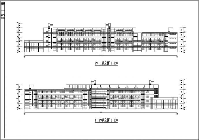 某学校五层行政办公楼建筑平面图纸_图1