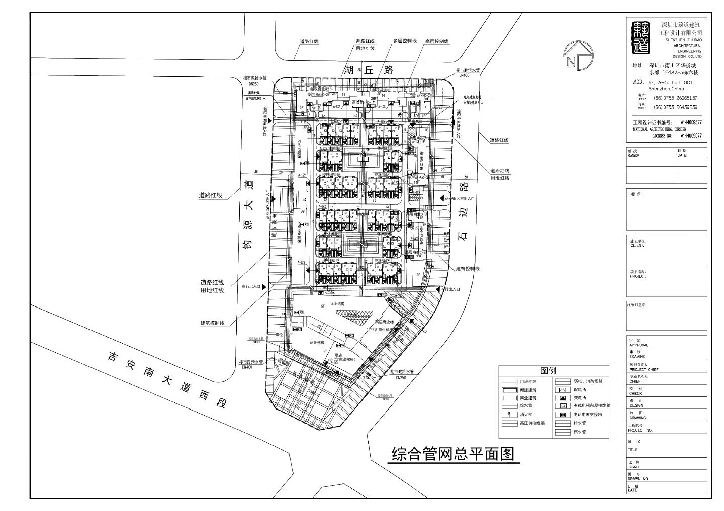 江西凯旋国际设计方案-综合管网总平面CAD图