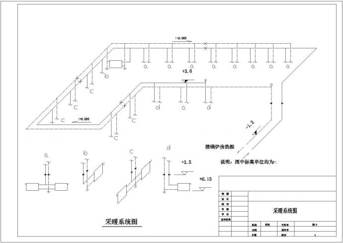 某污水厂仓库工程采暖通风设计图CAD图纸_图1