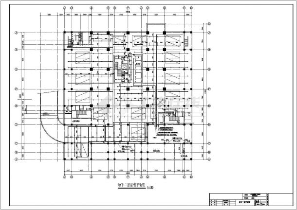 某大型三层商住楼给排水自喷CAD施工图下载-图一
