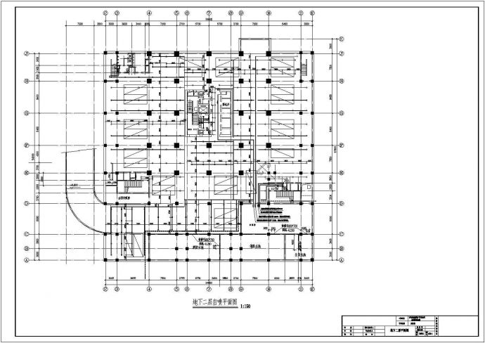 某大型三层商住楼给排水自喷CAD施工图下载_图1