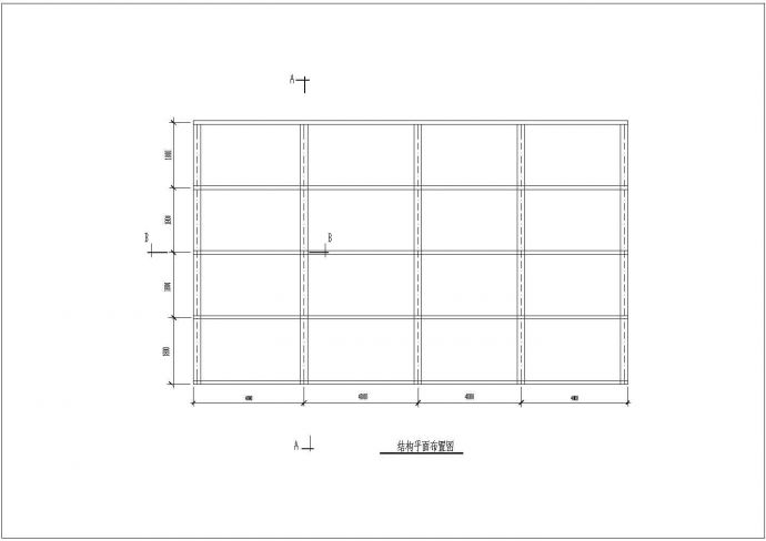 100多平方米钢结构雨篷施工cad构造平面方案图_图1