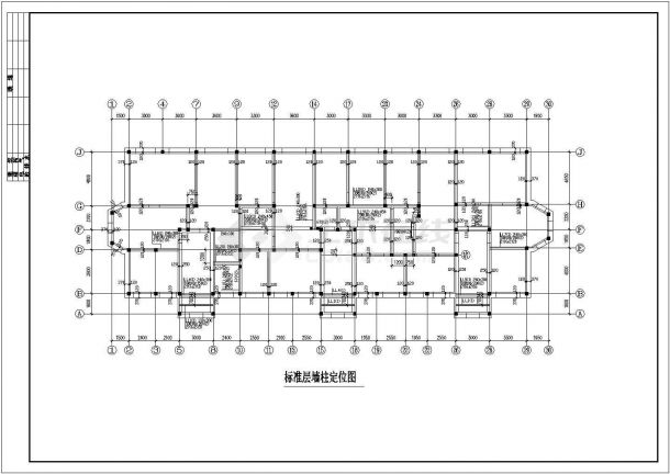 五层综合楼砌体结构施工cad设计方案图(平面表示法)-图二