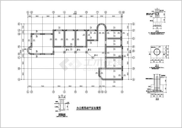 某砖混结构食品加工厂厂房结构施工cad图建筑结构图-图二