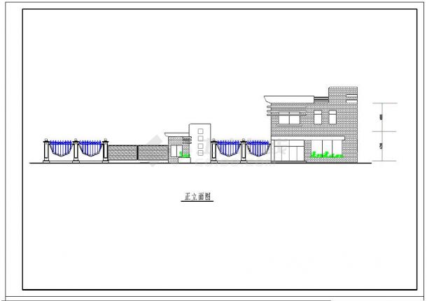 8种大门设计建筑设计cad施工图-图一