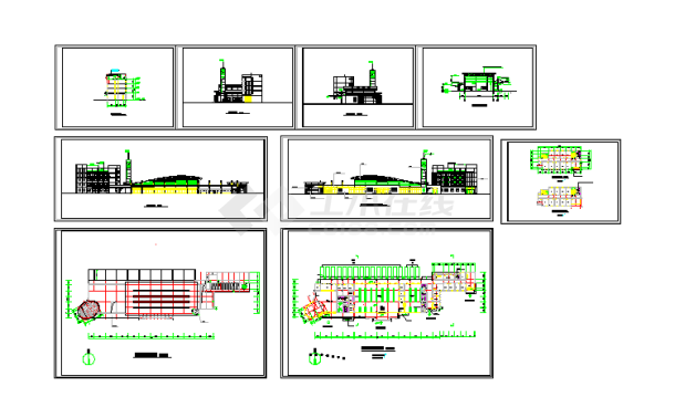 最新整理5套汽车站全套建筑cad设计施工图-图二
