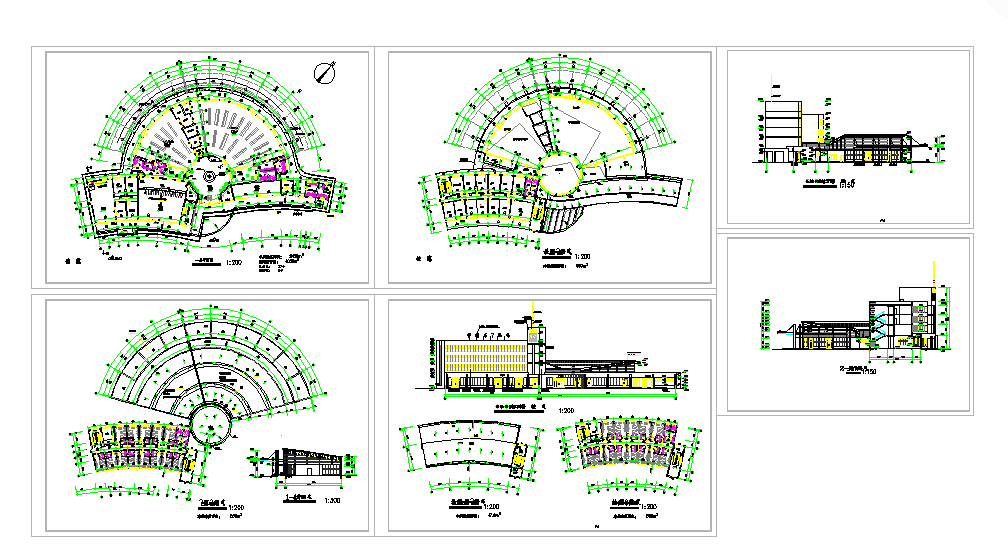 最新整理5套汽车站全套建筑cad设计施工图