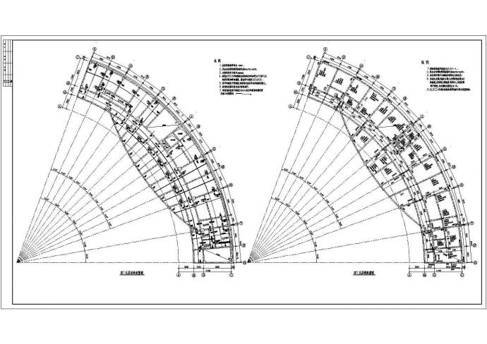 某框架结构弧形办公楼结构设计施工图_图1