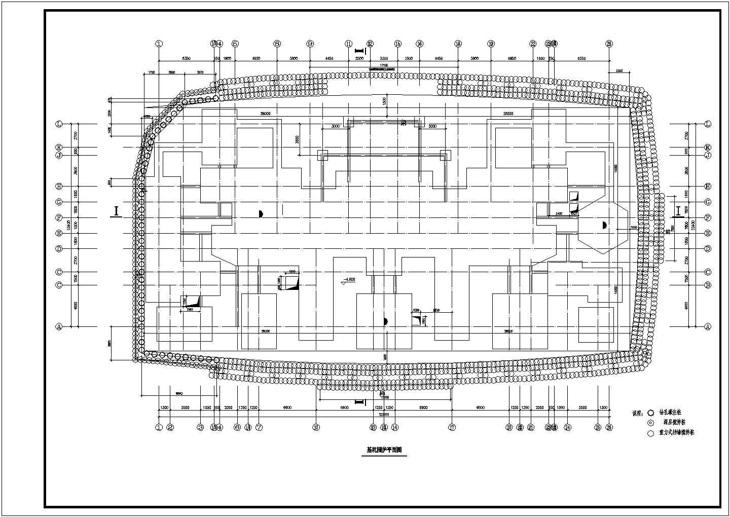 某地花园地下基坑支护结构设计施工图