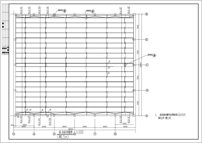 某30米跨轻钢结构餐厅结构设计施工图_图1