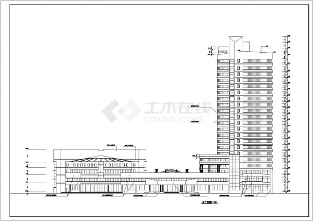 最新的二十二层星级大酒店建筑设计图纸（全套）-图二