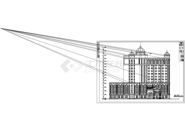 比较齐全的欧式十三层大酒店建筑设计图纸（大型、标注详细）-图二