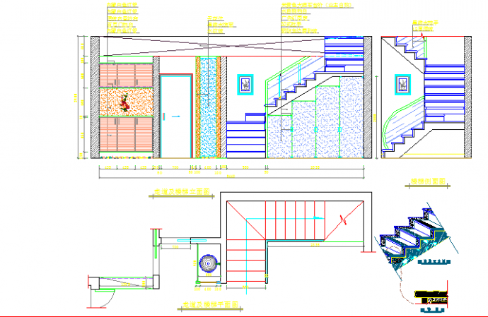 某两室两厅装修设计cad图(平立面+局部截点)_图1