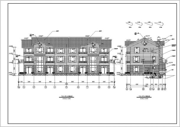 经典常见的某中式别墅建筑设计户型图纸（CAD）-图二