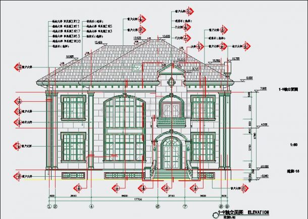 经典法式别墅全套建施CAD图纸-图一
