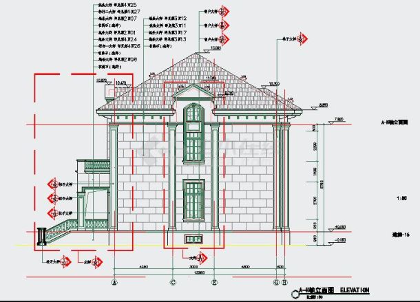 经典法式别墅全套建施CAD图纸-图二