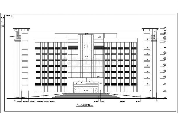 某建筑面积12113.9m3九层框架结构办公楼建筑设计图纸（含设计说明）-图二