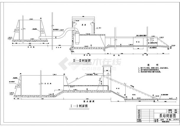 平原水库抽水泵站平面布置以及结构图设计-图二
